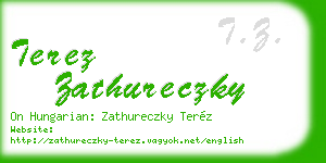 terez zathureczky business card