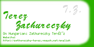 terez zathureczky business card